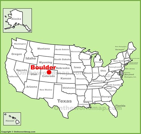 Boulder location on the U.S. Map - Ontheworldmap.com