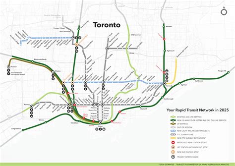 Toronto Transit Network by 2025 (funded). Map from Metrolinx : r/toronto