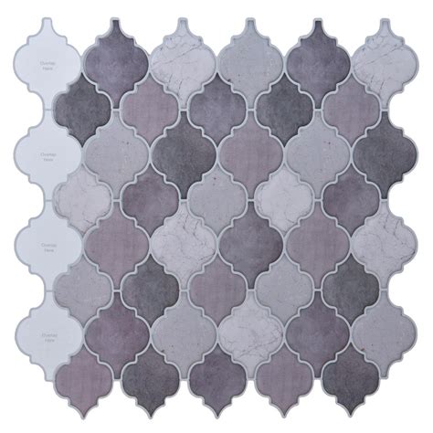 LONGKING Arabesque 12 in. x 12 in. Vinyl Peel and Stick Backsplash in ...