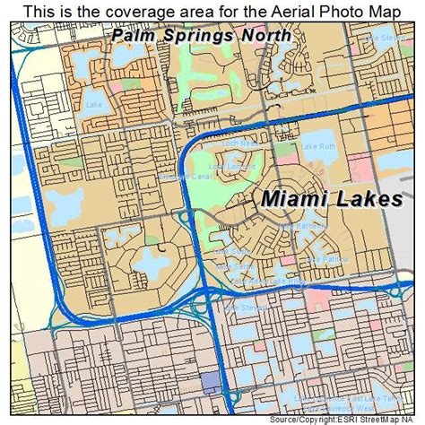 Aerial Photography Map of Miami Lakes, FL Florida