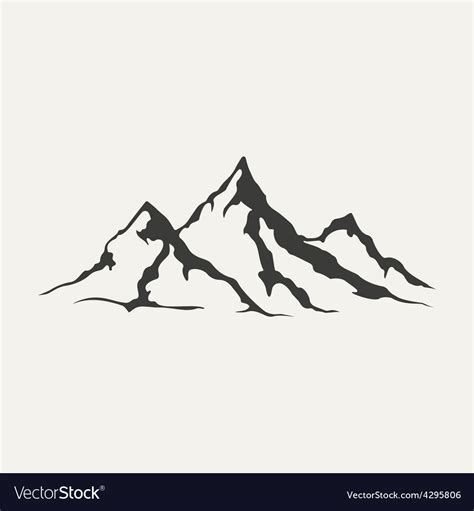 Mountains black and white style Royalty Free Vector Image