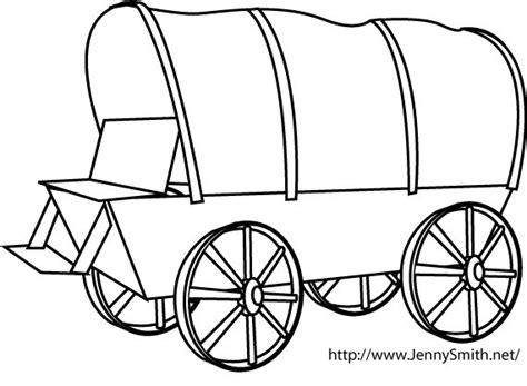 Covered Wagon Coloring Page