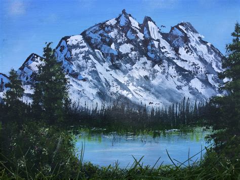 simple snowy mountain painting - Blythe Crittenden