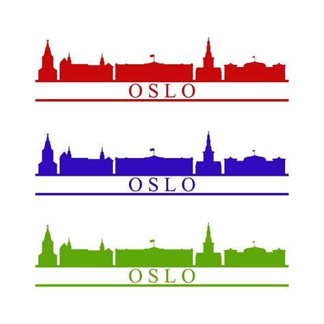 Oslo Skyline Illustrated On White Background 3539712 Vector Art at Vecteezy