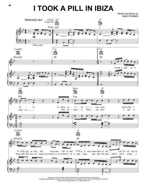 I Took A Pill In Ibiza | Sheet Music Direct