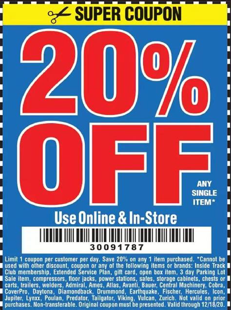 Harbor Freight Coupon 20 Off Printable