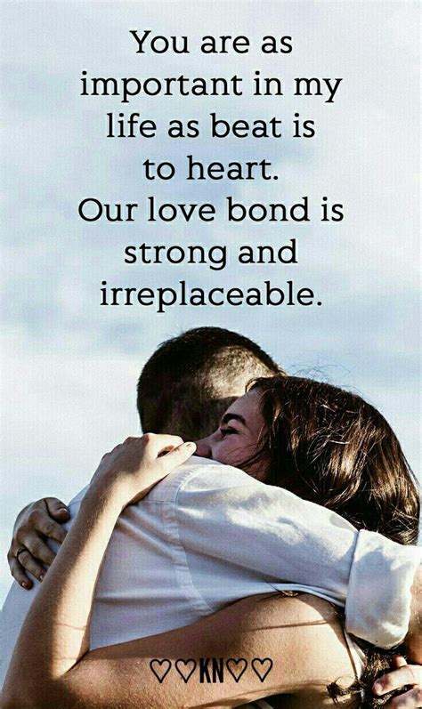 a couple hugging each other with the caption you are as important in my ...