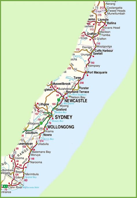 New South Wales coast map - Ontheworldmap.com