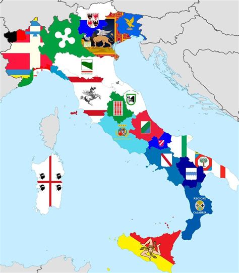 Flags of the Regions of Italy | Italian flag, Learning italian ...