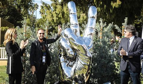 Ringo Starr Unveils 800-Pound 'Peace and Love' Sculpture