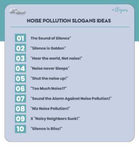 Perfect Noise Pollution Slogans Taglines - Tiplance