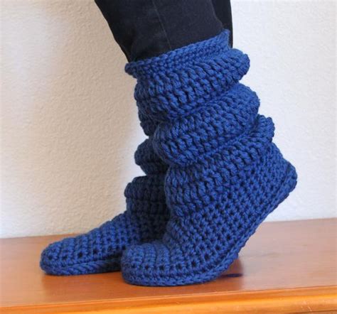 Cozy Slippers Crochet Boots - Knitting Patterns and Crochet Patterns ...