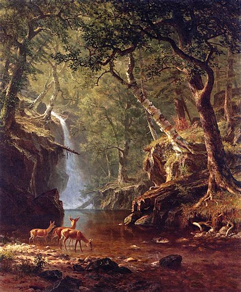 Cascading Falls Painting | Albert Bierstadt Oil Paintings