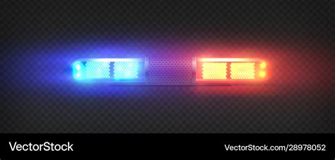 Realistic police led flasher red and blue lights Vector Image