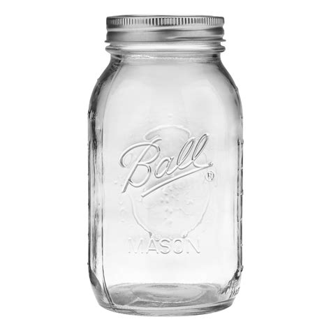 Ball Regular Mouth Clear Glass Canning Quart Mason Jars W/ Lids, 32 Oz ...