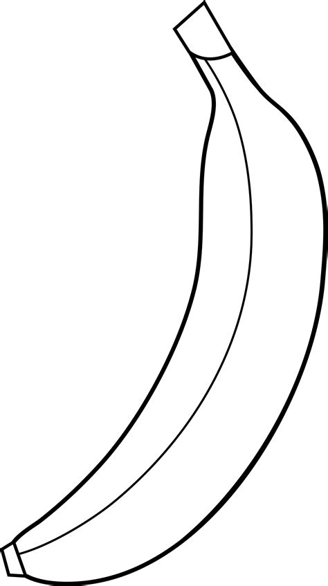 Single Banana Line Art - Free Clip Art