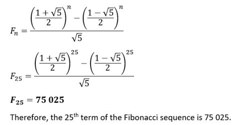 Fibonacci sequence formula - minetalk