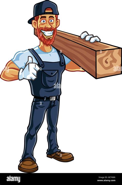 Carpenter man cartoon hi-res stock photography and images - Alamy