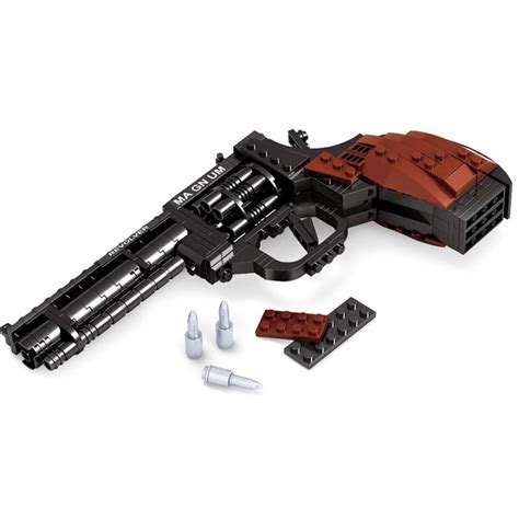 Custom Policeman Revolver Pistol Bricks Building Toy for Boys