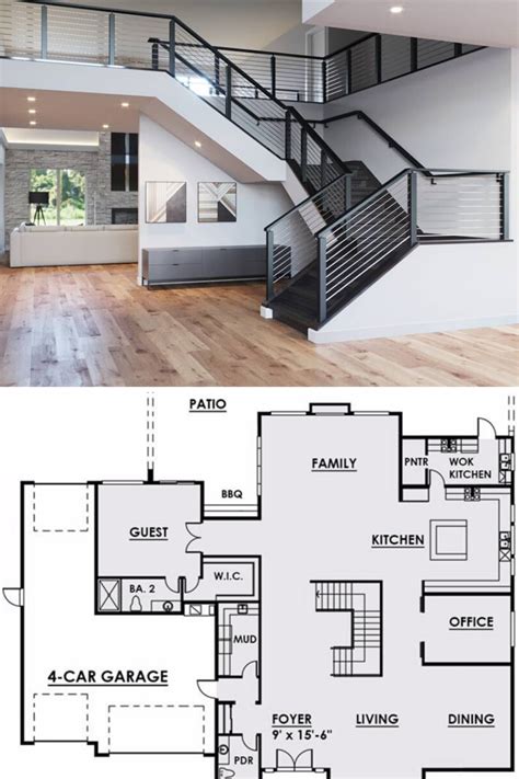 5-Bedroom Two-Story Contemporary-Style Home (Floor Plan) | Home ...