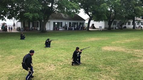 Fort Mackinac Cannon and Soldier Drills - YouTube