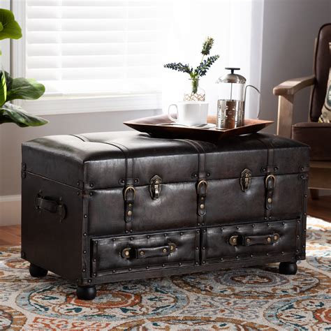 17 Stories Yahir 32'' Wide Faux Leather Tufted Rectangle Storage ...