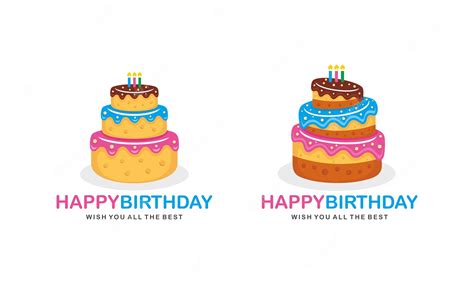 Premium Vector | Birthday cake logo design vector