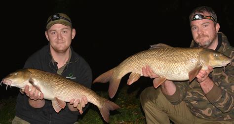 2 giant barbel landed by angling pals at the same time