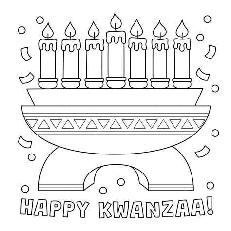 Premium Vector | Happy Kwanzaa Kinara Coloring Page for Kids