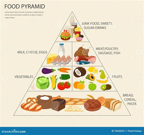 Food Pyramid Healthy Eating Infographic Vector Illustration ...