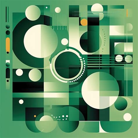 Premium AI Image | Abstract shapes in shades of green