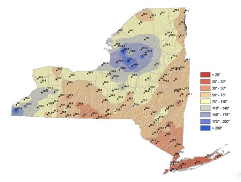 NY State Average Snowfall 1979 - 2009 | NY Ski Blog