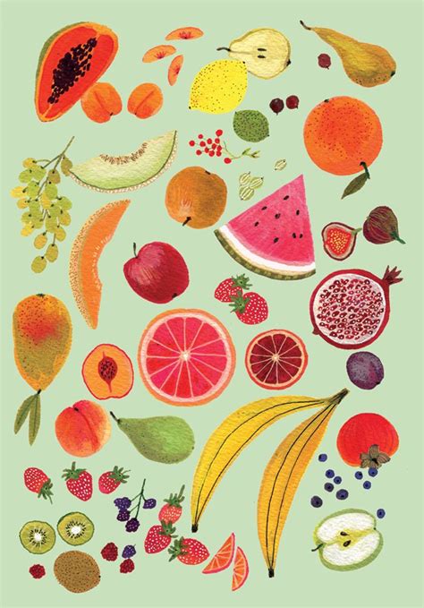 Becca Stadtlander Fruit Illustration Fruit Illustration, Simple ...