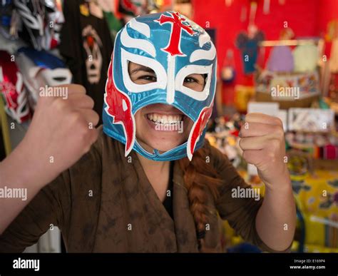 Mexican wrestling masks on sale at Tope a Mexican goods store in ...