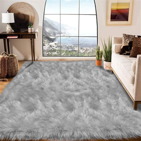 Latepis Super Large Soft Faux Fur Rug 9x12 Area Rug Sheepskin Rug for ...