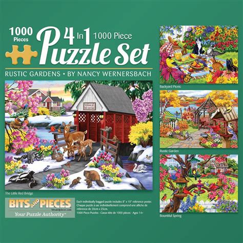 Bits and Pieces - 4-in-1 Multi-Pack Set of 1000 Piece Jigsaw Puzzle for ...