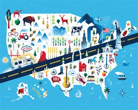 Country Living - USA Road Trip Map :: Behance