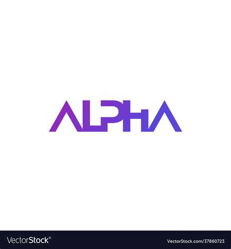 Alpha logo in minimal design Royalty Free Vector Image