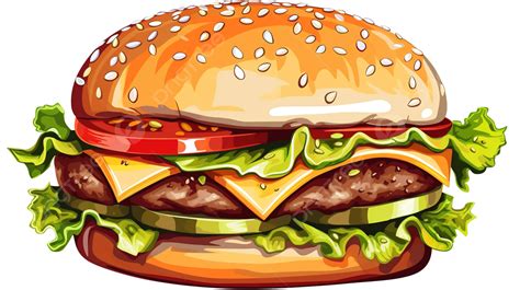 Free Burger Vector Illustration Vector Illustration Hamburger On White ...