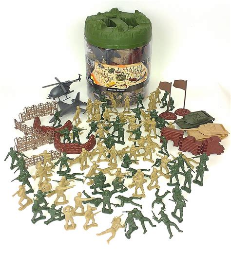 Elite Force Battle Group Army Men Play Bucket - 120 Piece Military ...