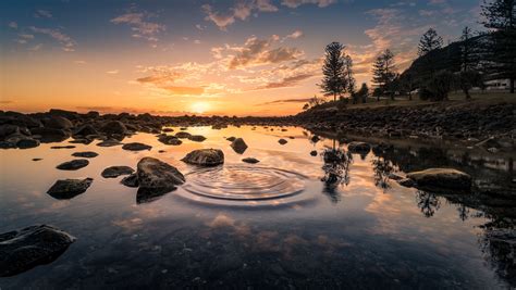 Sky Scenic Landscape Water Reflection Rocks Wallpaper,HD Nature ...