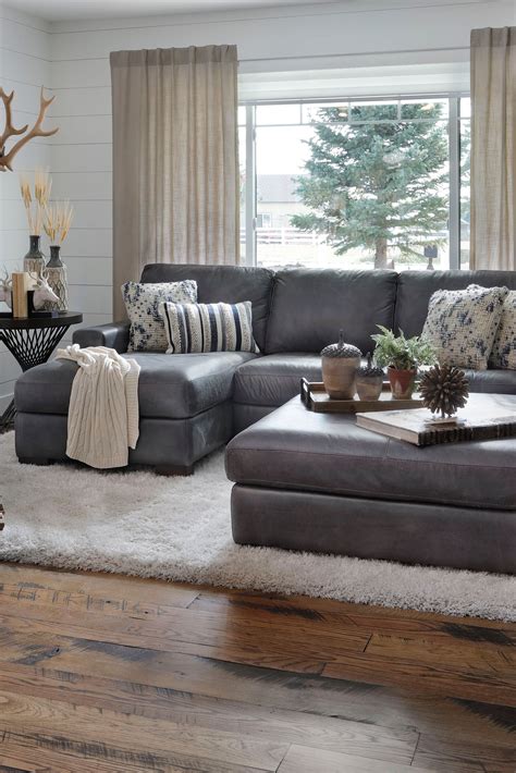 Grey Leather Sectional Living Room Ideas | Bryont Blog