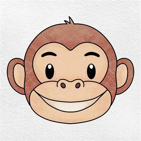 How to Draw a Monkey Face - HelloArtsy