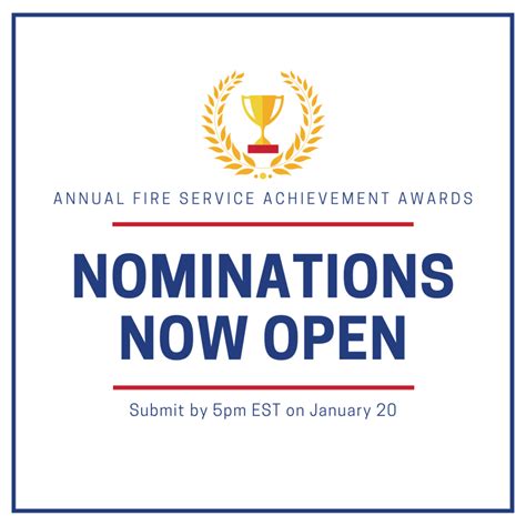 Nomination Period Now Open for the NVFC’s Fire Service Achievement ...