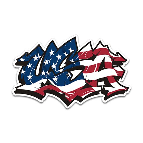 USA Graffiti Vinyl Sticker Decal United States Flag Patriot Old Glory ...