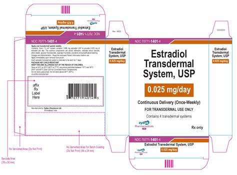 Label Estradiol Patch Transdermal - Indications, Usage & Precautions