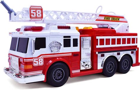 Amazon.com: VEBO Fire Truck Motorized with Lights, Siren Sound, Working ...