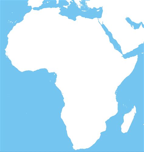 África del Norte mapa en blanco physische karte geografía, África, azul ...