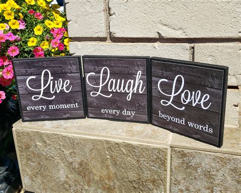 Live Laugh Love Wood Sign Live Every Moment Laugh Every Day | Etsy