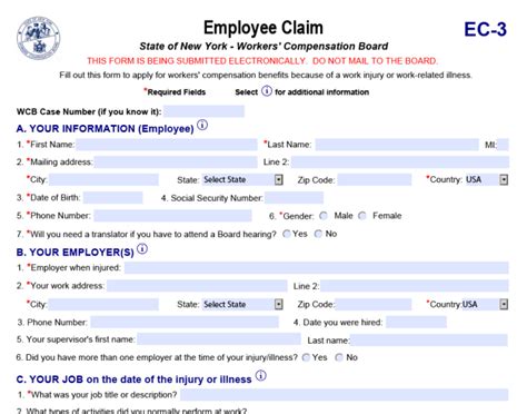 New York Workers' Compensation Employee Claim Form - Keegan & Keegan ...